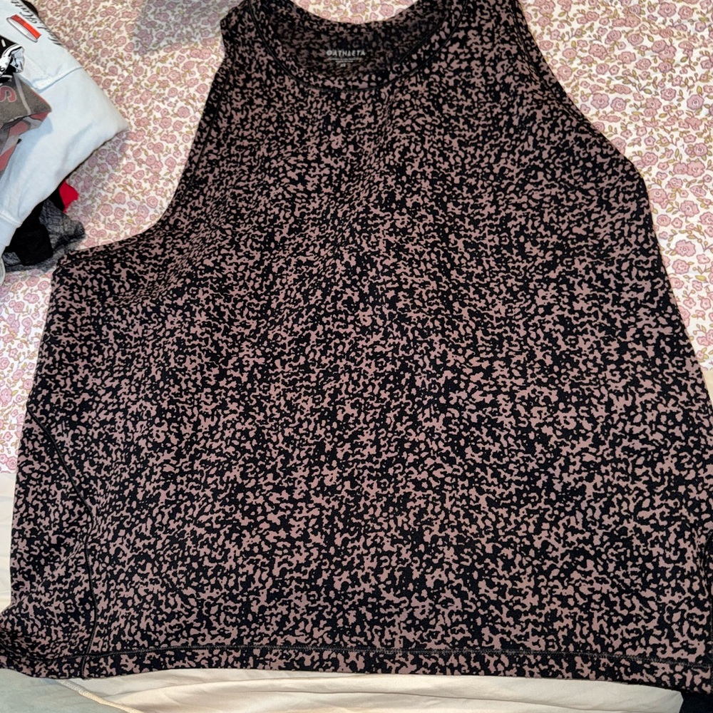 Athleta Black and tan Patterned Tank Top